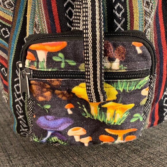 Kathmandu Imports Backpack - bag medium boho hippie festival colorful mushrooms - Picture 4 of 14
